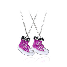 Best Friends Shoe Pendant Necklace Bff Jewwelry Trendy Enamel Necklace For Friends Gifts 12sets/lot 2024 - buy cheap
