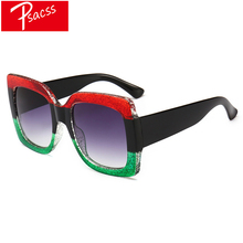 Psacss-gafas De sol cuadradas De gran tamaño para mujer, lentes Vintage De diseñador De marca, Retro, Sexy, con espejo, 2019 2024 - compra barato