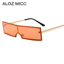 ALOZ MICC Luxury Rimless Rectangle Sunglasses Women Men Alloy One-piece Eyewear High Quality Fashion Sun Glasses Female UV Q605 2024 - buy cheap