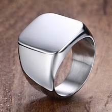 Fashion Stainless Steel Silver Color Square Rings High Polished Mens Womens Biker Ring Simple Jewelry US Size 7-12Christmas Gift 2024 - buy cheap