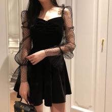 bodycon Little Black dress Sexy Club Gothic elegant ulzzang Mini A-Line Hollow Out V-Neck Autumn chic DV348 2024 - buy cheap