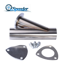ESPEEDER Universal Exhaust Cut Out 2.25" Stainless Steel Exhaust Cutout Y-Pipe Cutout Muffler With Stainless Cap Cut Out 2024 - buy cheap