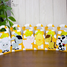 Farm Animals Theme Party Favor Box Yellow Candy Box Gift Cupcake Box Birthday Event Party Decorations Container Supplies 2024 - buy cheap