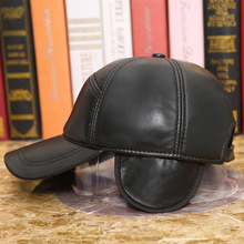 Adult 100% Genuine Leather Hat Men's Women's Autumn and Winter Sheepskin Baseball Cap Outdoor Leisure Earprotection Hat B-8651 2024 - buy cheap