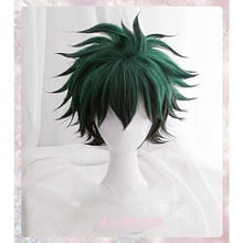 Термостойкий парик для косплея My Boku no Hero моя геройская Академия Izuku Midoriya короткий зеленый черный костюм + шапочка 2024 - купить недорого