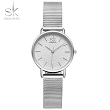 SK Super Slim Sliver Mesh Stainless Steel Watches Women Top Brand Luxury Casual Clock Ladies Wrist Watch Lady Relogio Feminino 2024 - buy cheap
