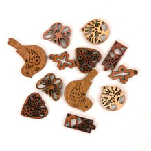 Handmade Crafts Accessory Home Wood Decoration Scrapbookings Sewing DIY Wooden Mix Bird butterfly Embellishment 20-35mm 20pcs 2024 - buy cheap