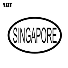 Yjzt 14.2cm * 9.6cm cidade de singapura código do país adesivo de carro oval adesivo de vinil decalque preto prateado 2024 - compre barato