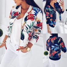 Meihuida 2019 Fashion Women Retro Floral Zipper Bomber Jacket Coat Outwear Stylish Casual Tops 2024 - buy cheap