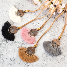 Ethnic Long Leather Women's necklaces Bohemia Round Hollow Tassel necklace for women Vintage Charm Sweater chain 2018 NEW 2024 - buy cheap