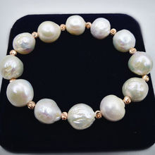 beautiful jewelry Natural white Baroque 11-12mm big Pearl  fashion elasticity bracelets 2024 - buy cheap