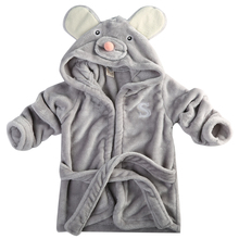 Newest Baby Infant Girl Boy Hooded Polyester and Cotton Towel Wrap Bathrobe Honey Cute Cartoon Children Robes Black Gray Pink 2024 - buy cheap
