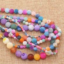 Wholesale Multi-Color Frost Crackle Agates Round Beads 15",For DIYJewelry making!We provide mixed wholesale for all items ! 2024 - buy cheap