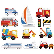 Colorful Mini Communication Media Heat Transfers Paper Car Airplane Train Iron On Patches Set Kid Clothes Accessory Patch Y-186 2024 - buy cheap