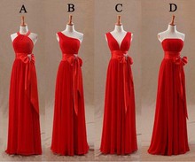 Vestidos De chifón largo para dama De honor, color rojo, De talla grande, 2018 2024 - compra barato