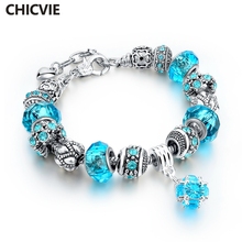 Женский браслет с кристаллами и камнями, серебристого цвета 2024 - купить недорого