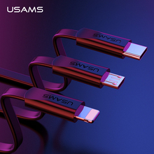 USAMS USB Cable USB C Fast Charging&Data Cable for iPhone iOS 12 Samsung Xiaomi Moblie Phone Micro USB Cables for iPhone 2024 - buy cheap