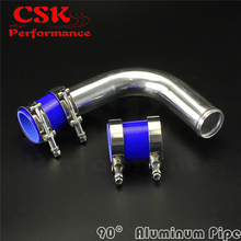 57mm 2.25" Aluminum Intercooler Piping pipe Tube hose 90 Deg + Silicone hose w/ T-clamps BLUE / RED/ BLACK 2024 - buy cheap