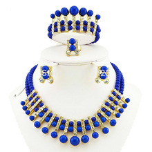 african necklace bead jewelry sets  gold african jewelry set  african wholesale wedding jewelry beads bracelet 2024 - buy cheap