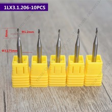 3.175mm*1.2mm*6mm,10pcs,Free shipping 1 Flute End Mill,CNC machine milling Cutter,Solid carbide woodworking tool,PVC,MDF,Acrylic 2024 - buy cheap