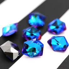 New high quality pointback glue on glass rhinestones Ice shape Blue light crysyal rhinestones diy wedding dress Accessories 2024 - buy cheap