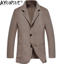 AYUNSUE Wool Coat Men Spring Autumn Jacket Overcoat Black Blazer Mens Coats and Jackets Korean Abrigos Hombre XY-188802 KJ2249 2024 - buy cheap