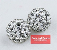 50Pcs/Lot Clay Bracelet Disco Crystal Pave Ball Beads Clear Crystal Wholesale 8MM High Quality SB01 2024 - buy cheap