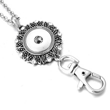 New Snap Jewelry Flower Snap Necklace Vintage Round 18mm Snap Keychains Keyrings Lanyard DIY Pendant Necklace Buttons Jewelry 2024 - buy cheap