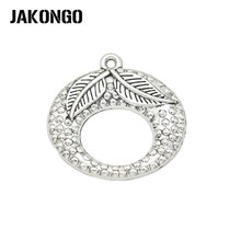 JAKONGO Antique Silver Plated Flower Charm Pendants Jewelry Accessories Making Bracelet DIY 30x32mm 4pcs/lot 2024 - buy cheap