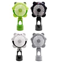 MEXI 1PC Mini Portable Handheld Desk Fan Cute Cartoon Frog Cooler Home Cooling USB Rechargeable LED Light Fans 2024 - buy cheap