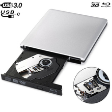 Unidad de DVD externa con USB 3,0, grabadora blu-ray, escritor, BD-RW, reproductor portátil, DVD, RW, Unidad óptica para Win7/8/10, Mac 2024 - compra barato