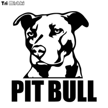 Tri Mishki 16x15cm pitbull on board funny car sticker auto sticker car decals HZX540 2024 - buy cheap