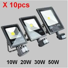 (10pcs/lot)85-265V 10W 20W 30W 50W 70W 100W PIR Motion Detective Sensor Outdoor LED Floodlights Flood Light Lamp Ip65 2024 - buy cheap