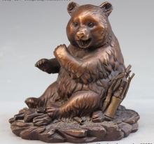 China Bronze Copper Fengshui Selvagem Urso Preto Bruins Panda Animais Estátua Art 2024 - compre barato