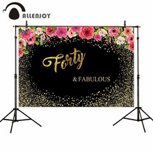 Allenjoy fundos para fotografia estúdio aniversário personalizar fabulosas flores pontos dourados pano de fundo design original photocall 2024 - compre barato