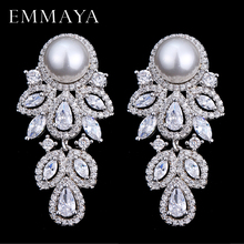 EMMAYA Fashion Pearl Earring 2018 New Austrian Crystal CZ Crystal Stud Earrings Jewelry For Women Mom Gift 2024 - buy cheap