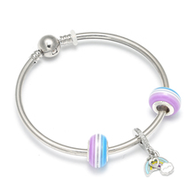 Pingente de arco-íris em estilo fofo, pulseiras com contas de vidro de arco-íris murano para mulheres crianças 2024 - compre barato