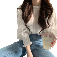 blusas mujer de moda 2019 white  lace chiffon blouse shirt long sleeve womens tops and blouses women shirt clothes 2024 - buy cheap