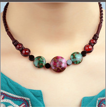 Модные тибетские ювелирные изделия, ожерелье-чокер из натурального камня, Женское Ожерелье, ювелирная цепочка с подвеской, подарки на новый год 2020, 148 2024 - купить недорого