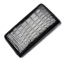 2018 Fashion Real Crocodile Pattern Coin Purses Card Holder Genuine Leather Men Long Wallets Men's Alligator Long Clutch Bags 2024 - buy cheap