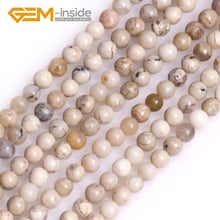 4mm 6mm 8mm Natural Cream White African Opal Stone Gem stone Semi Precious Round Spacer Loose Beads for Jewelry Making 15" DIY 2024 - buy cheap