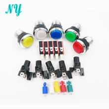 10pcs/lot CHROME Plated illuminated arcade push button 12v LED Arcade Start Push Button with microswitch 2024 - buy cheap