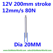12 В 12 мм/сек. скорость 200 мм ход 80N нагрузки DC трубчатый линейный двигатель в линии линейный привод LA14 Тип 2024 - купить недорого