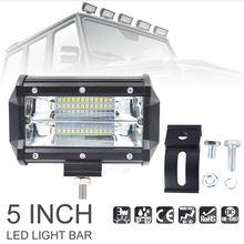 Niscarda-Barra de luz LED de trabajo, lámpara antiniebla de conducción para coche, camión, todoterreno, SUV, barco, ATV, 4x4, 4WD, camioneta, remolque, 5 pulgadas, 72W 2024 - compra barato