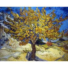 Pinturas a óleo de árvores pintadas à mão, em tela de vicente van gogh, árvore de amoreiras no outono, arte moderna de alta qualidade, decoração de casa 2024 - compre barato