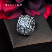 HIBRIDE Luxury Cubic Zirconia Engagement Ring For Women White Gold Color Finger Ring Bridal Wedding Party Gifts R-195 2024 - buy cheap