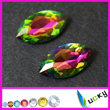 17x32mm 9x18mm 7x15mm vitrail color punto rhinestones con forma de Navette de cristal de lujo strass Arco Iris joyas de piedras 2024 - compra barato