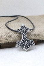 LANGHONG 1pcs Norse Vikings Amulet Pendant Necklace Legendary Viking Thor's Hammer Amulet Necklace Nordic Talisman 2024 - buy cheap