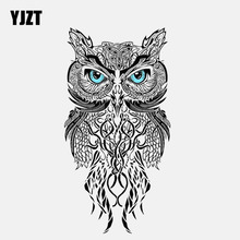 YJZT 8.3CM*15.3CM Creative Blue Eye Owl PVC Motorcycle Car Sticker 11-01352 2024 - buy cheap