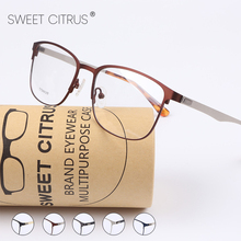 Sweet Cirtus Square Oversized Titanium Alloy Optical Glasses Frame Men Ultralight Myopia Prescription Eyeglasses Male Eyewear 2024 - compre barato